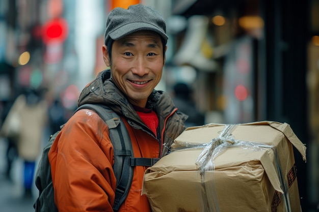 快递员装载货物