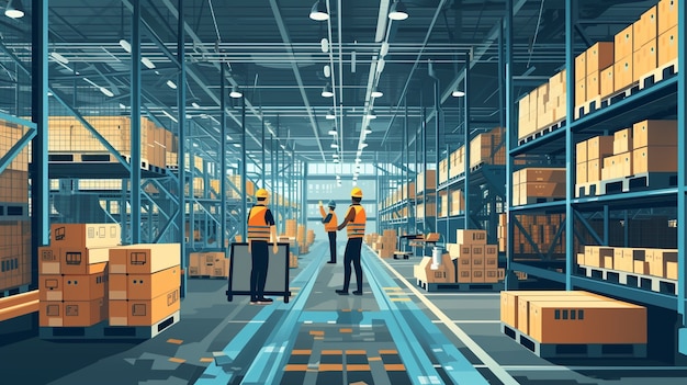 忙碌的货运分拣